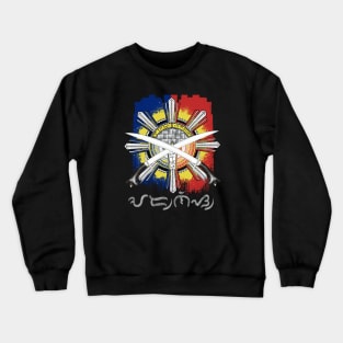 Philippine Flag Sun/ Ginunting sword/Baybayin word Arnis Crewneck Sweatshirt